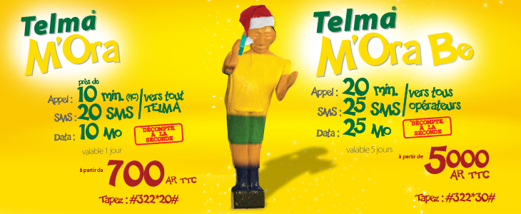 Madagascar: Telma- les premiers forfaits prépayés « TOUS OPERATEURS » pour Noël Madagascar: Telma- les premiers forfaits prépayés « TOUS OPERATEURS » pour Noël
