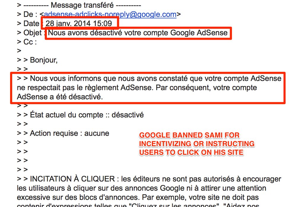 Google refuse de payer 46.000 dollars de revenus Adsense à un jeune entrepreneur marocain